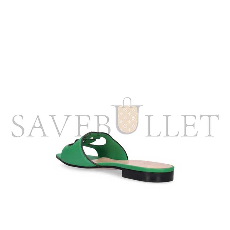 Gvc*1 leather logo cutout slides